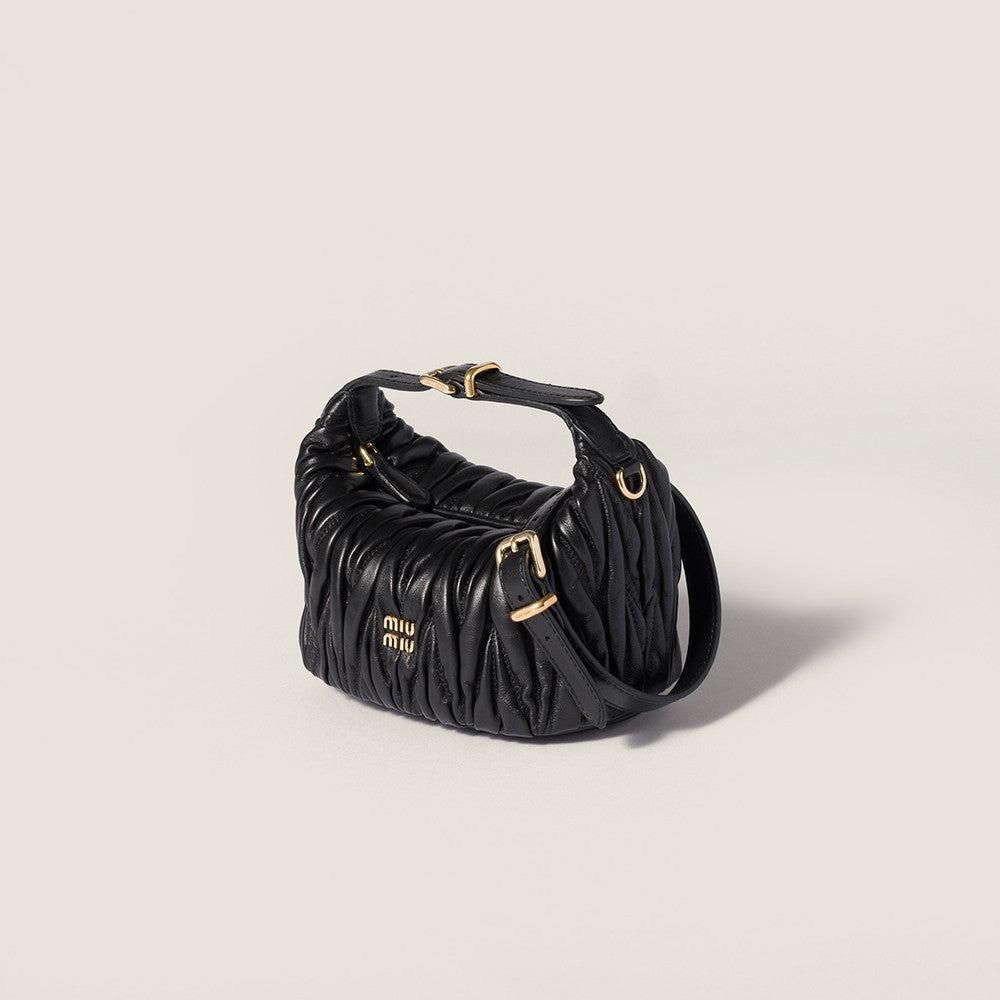 MiuMiu Matelassé Nappa Soft Leather Makeup Bag Black #334668