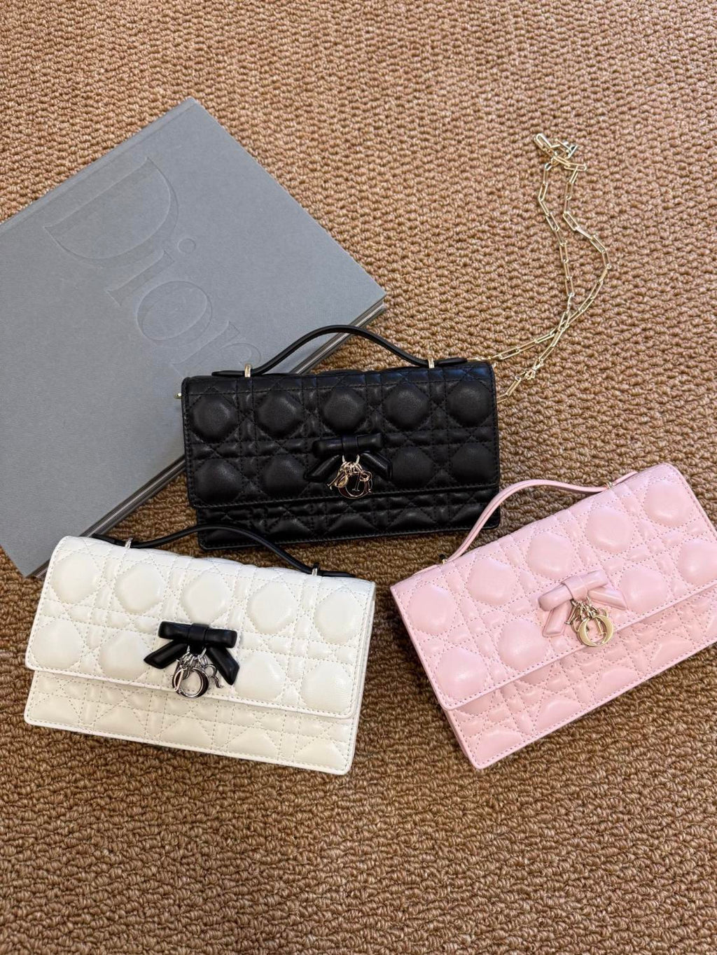 DIOR My Dior Mini Bag Black Cannage Lambskin #383157