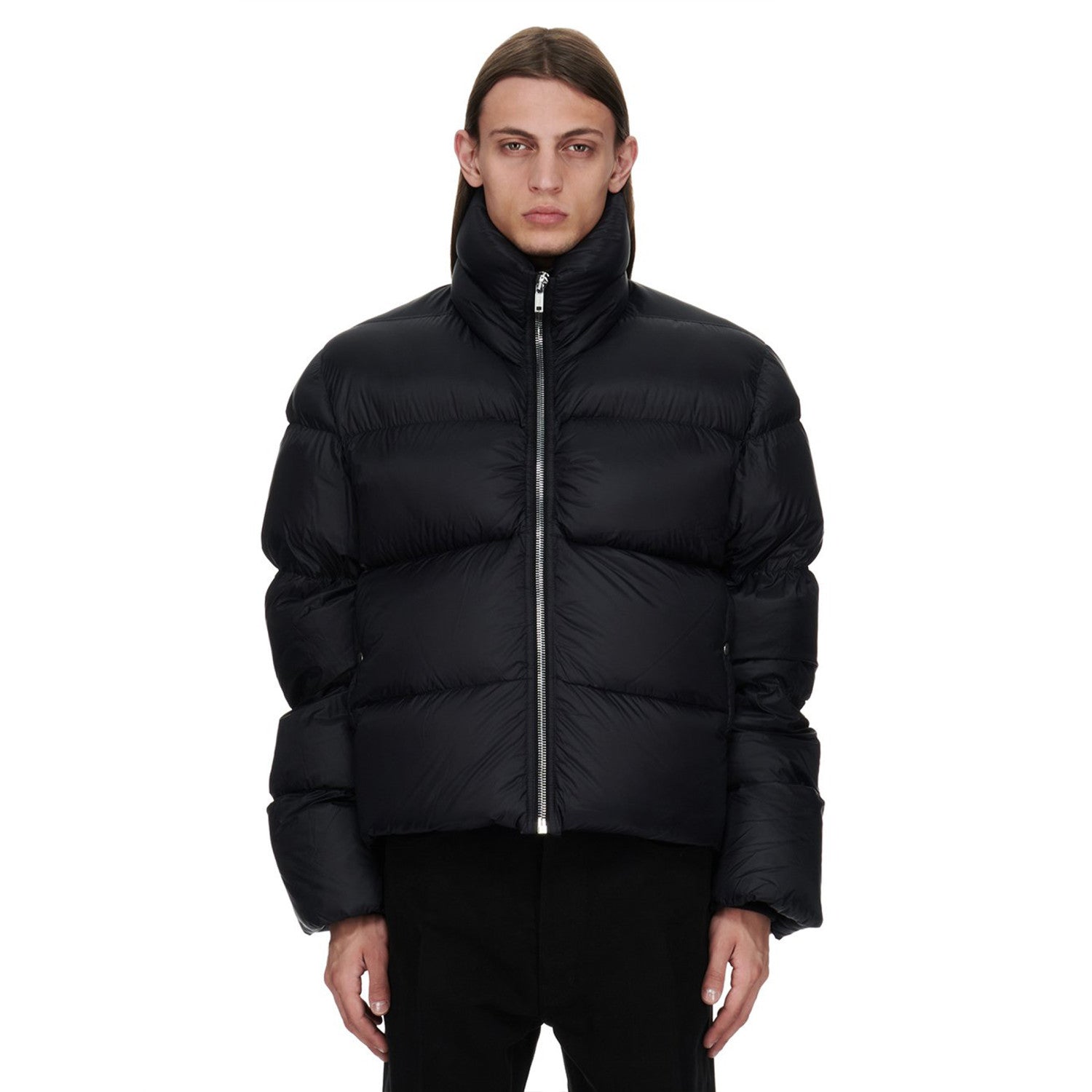 Rick Owens Men's Autumn And Winter Dark Style Collar Zip Down Jacket Warm High Street Fashion Casual Versatile Down Coat  Ngvp #9791