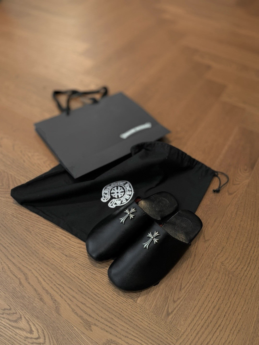 Chrome Hearts Home Mule Leather Slippers #382259