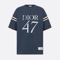 Dior Men's Summer Solid Color Letter Print Round Neck Loose Cotton Short Sleeve T-Shirt #97768