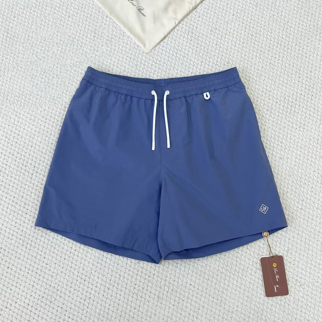 Loro Piana Men's Summer Solid Color Elastic Waist Tie Casual Comfortable Shorts #75521