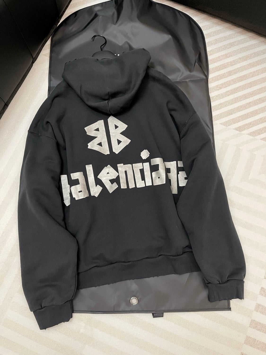 Balenciaga Logo Print Hooded Long Sleeve Sweatshirt #324922