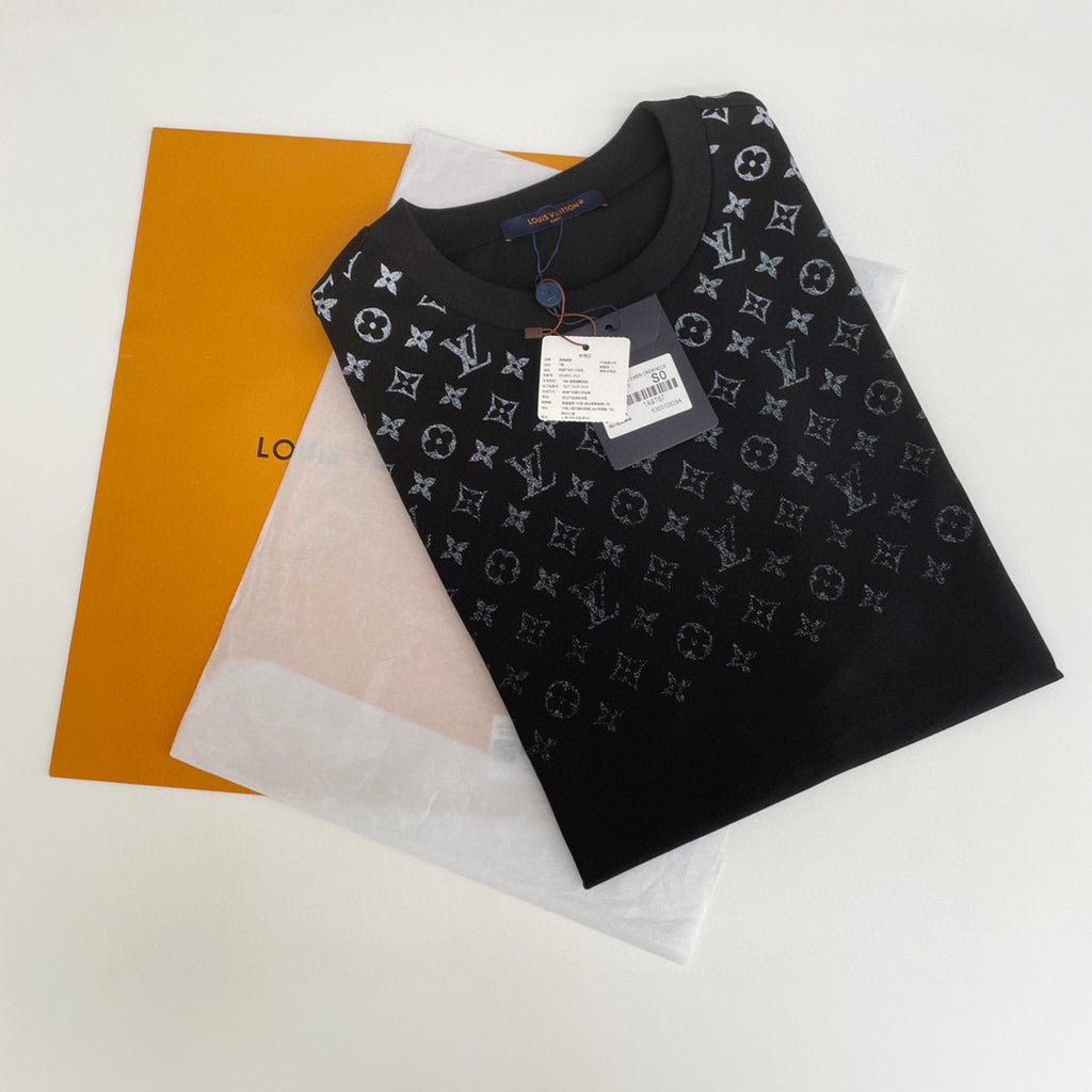 Louis Vuitton Men's Summer Gradient Cotton Round Neck Short Sleeve T-Shirt #97231