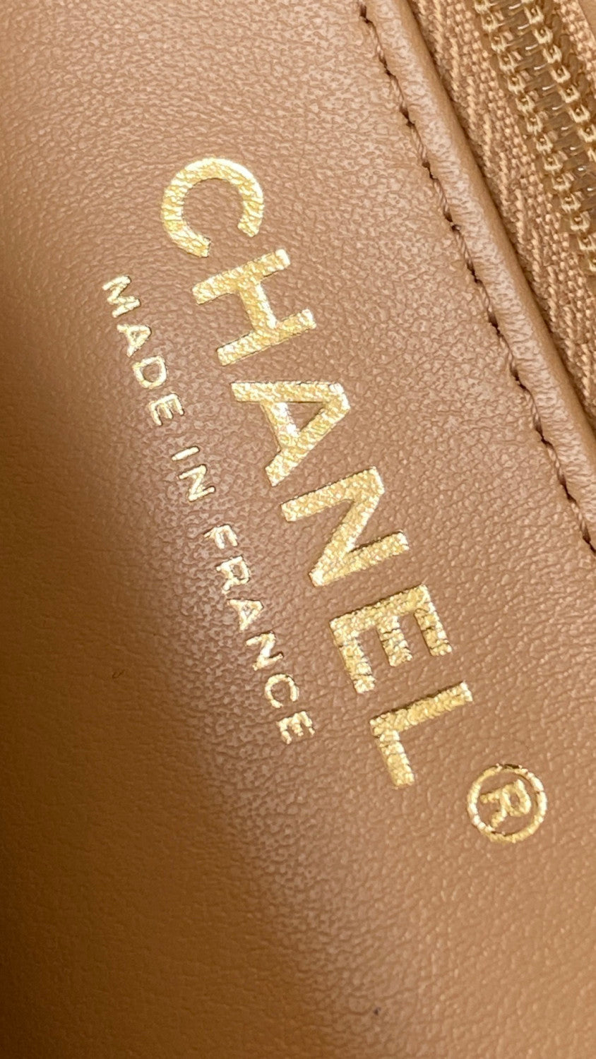Chanel Mini Shopping Bag Braided Raffia Gold Tone Metal Dark Beige Stylish Knitted Clutch Bag Exquisite Handbag  #82382A
