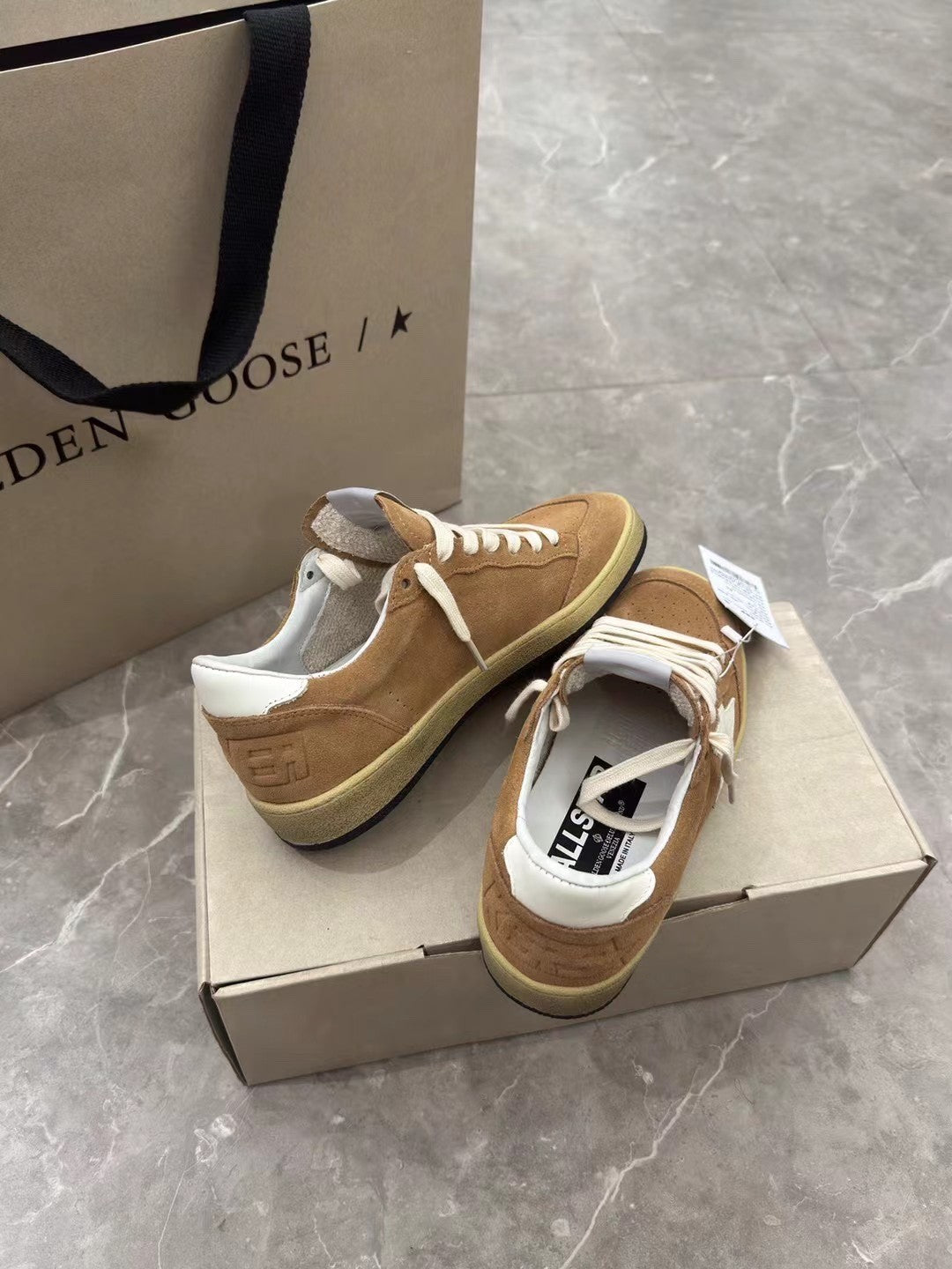 Golden Goose Men's Spring/fall Fashion Casual Round Toe Lace Up Flat Low Top Logo Embellished Casual Shoes For Everyday Wear Shoes #79395