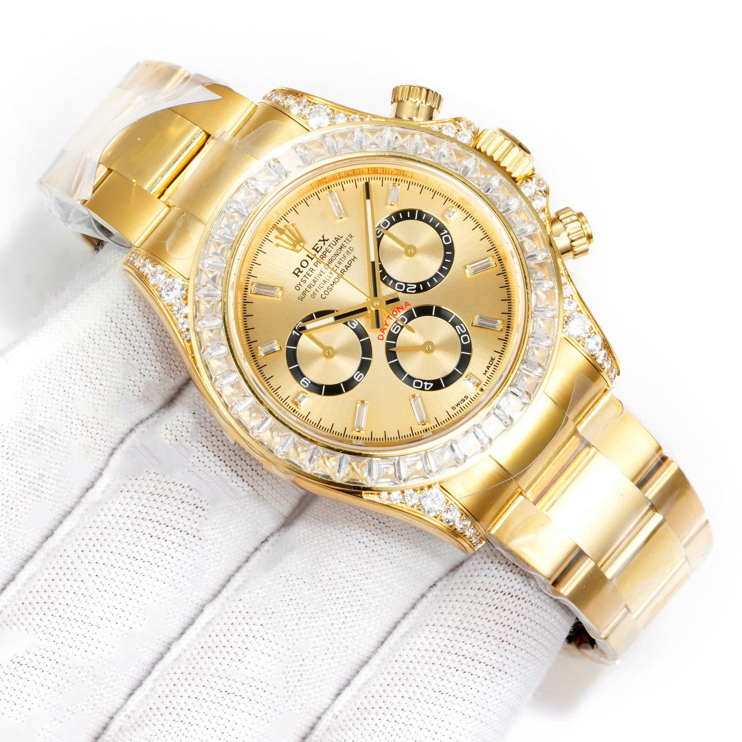 Rolex Men's Automatic Mechanical Movement 100 Meter Water Resistant Dial Watch with Diamonds #75356
