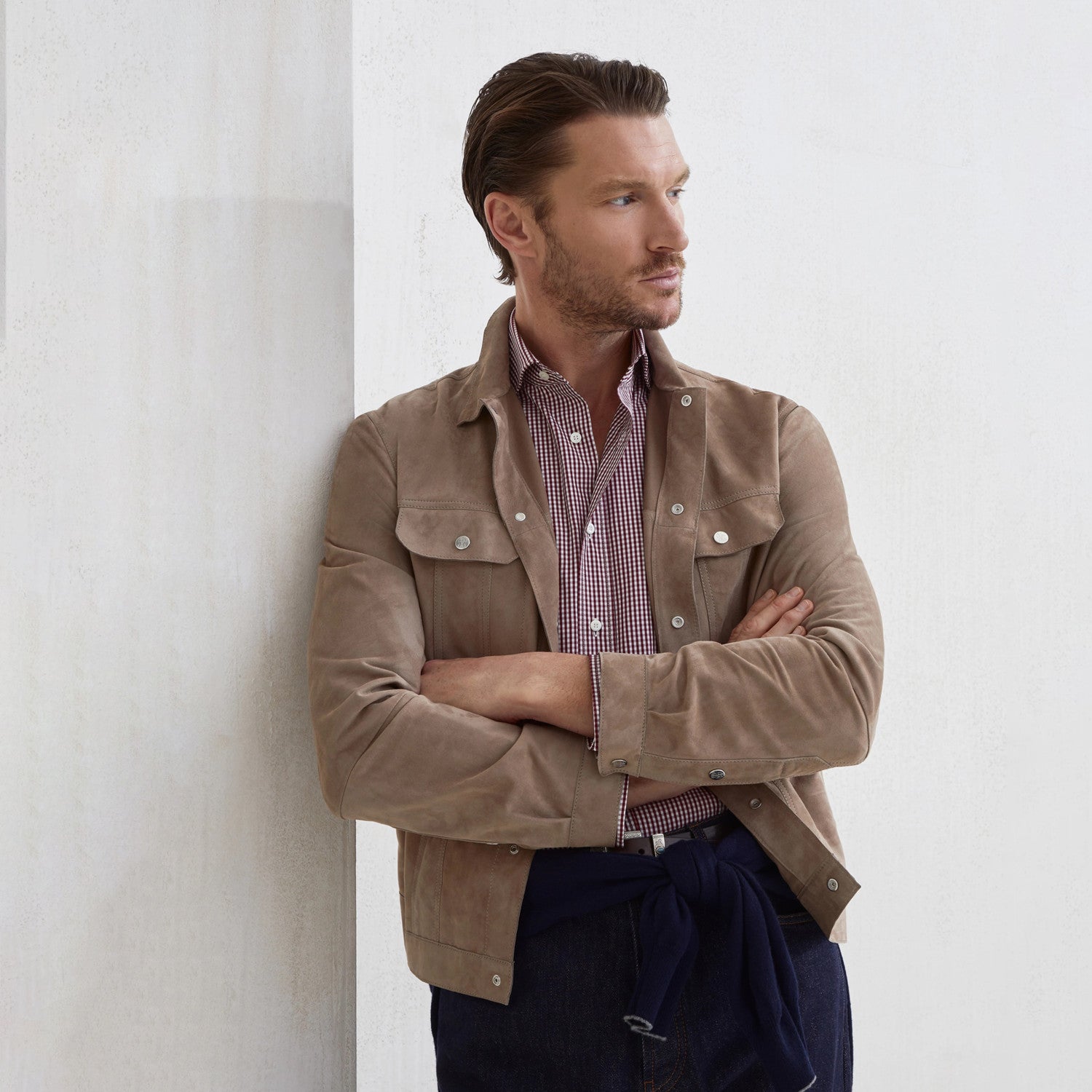 Brunello Cucinelli Men's Spring/Fall Fashion Casual Solid-Color Stand-Up Collar Single-Breasted Jacket #78845