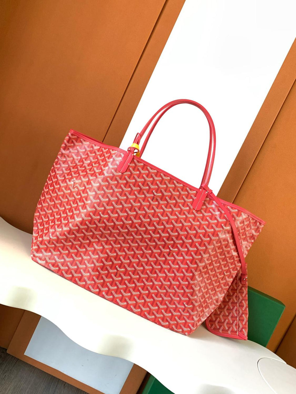 GOYARD Saint Louis Women's Solid Color Y Printing Double Sided Canvas Spell Cowhide Shopping Bag Tote Bags #76436
