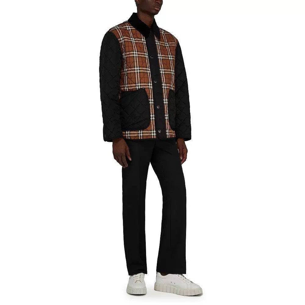 Burberry Men's And Women's Fall And Winter Color Blocking Plaid Print Single Breasted Loose Casual Long Sleeved Jacket #73144