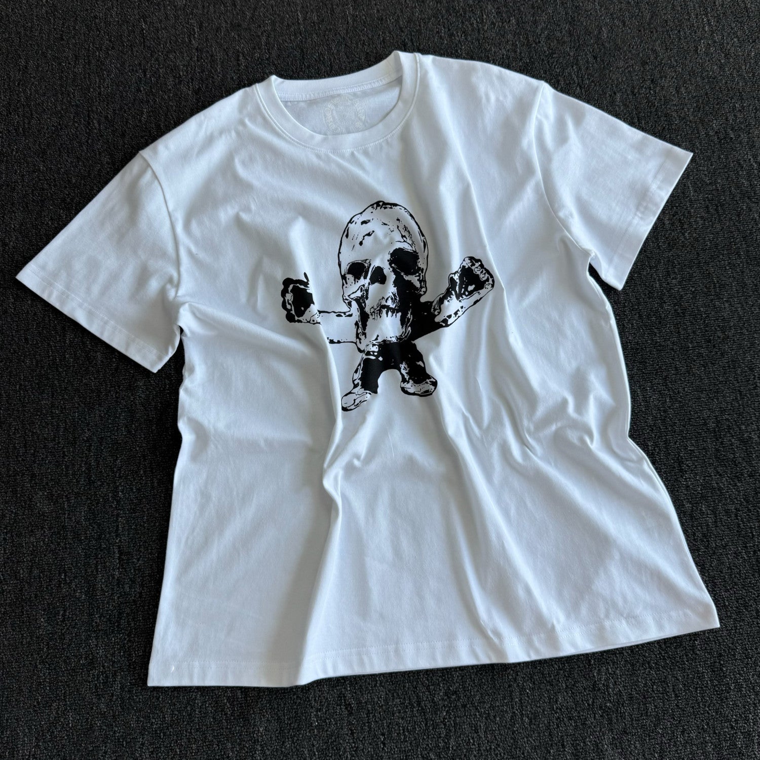 Chrome Hearts Men's Spring And Summer Black And White Printed Skull Round Neck T-shirt High Street Trend Fashion Casual Tops Ngvp #1717
