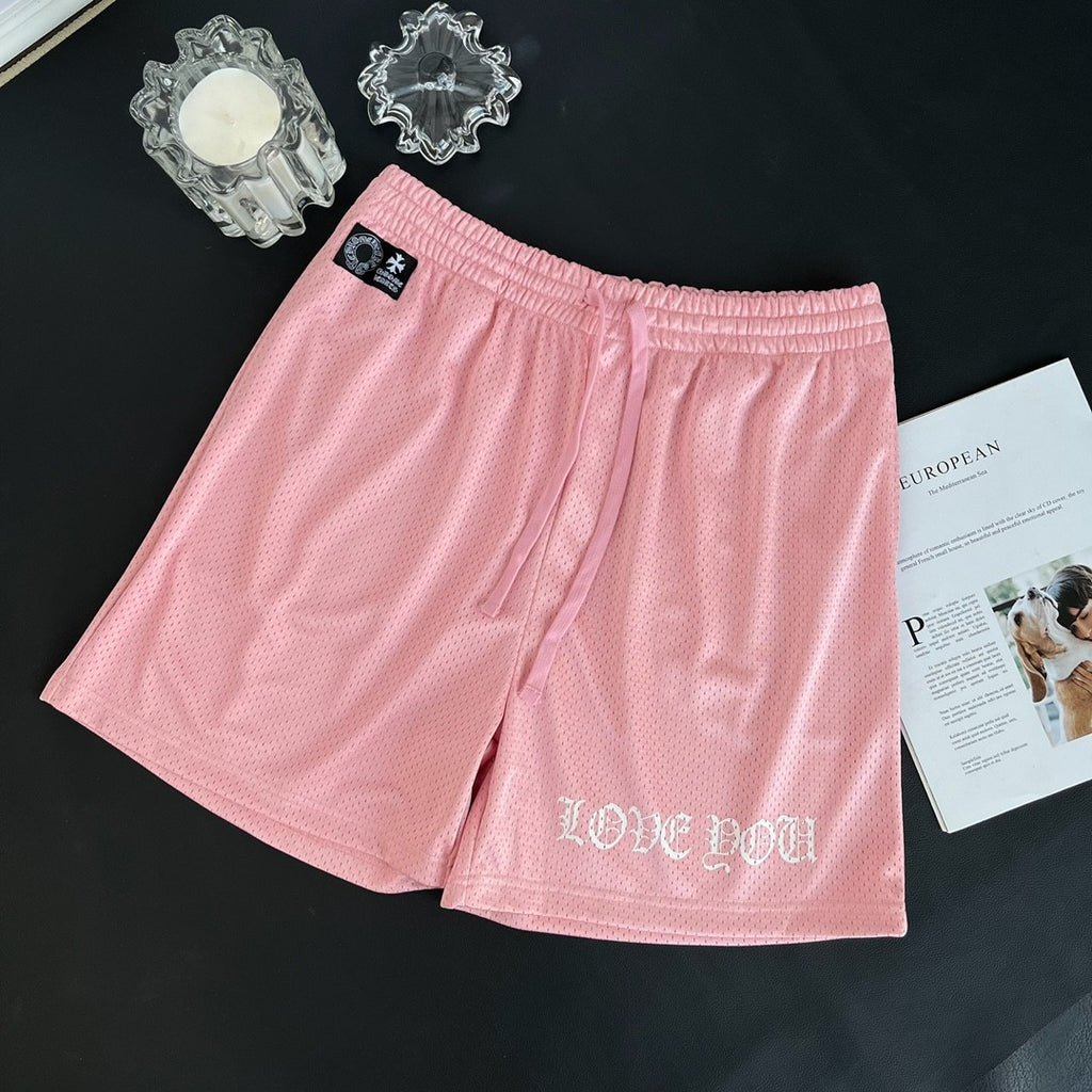 Chrome Hearts Men's Summer and Winter Pink Long Sleeve T-Shirt Shorts Set Suit #72589
