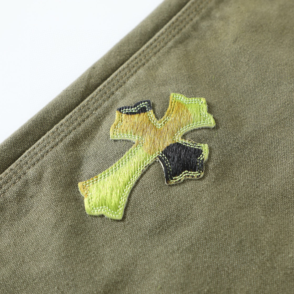 Chrome Hearts Green Denim Printed Casual Pants #22139