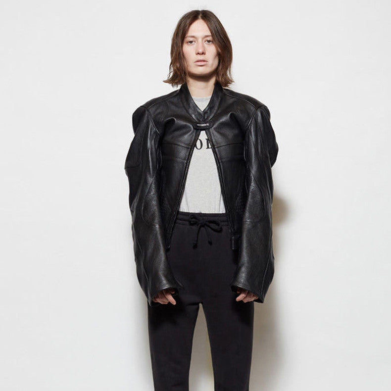 Vetements Black Short Sleeved Leather Jacket #21919