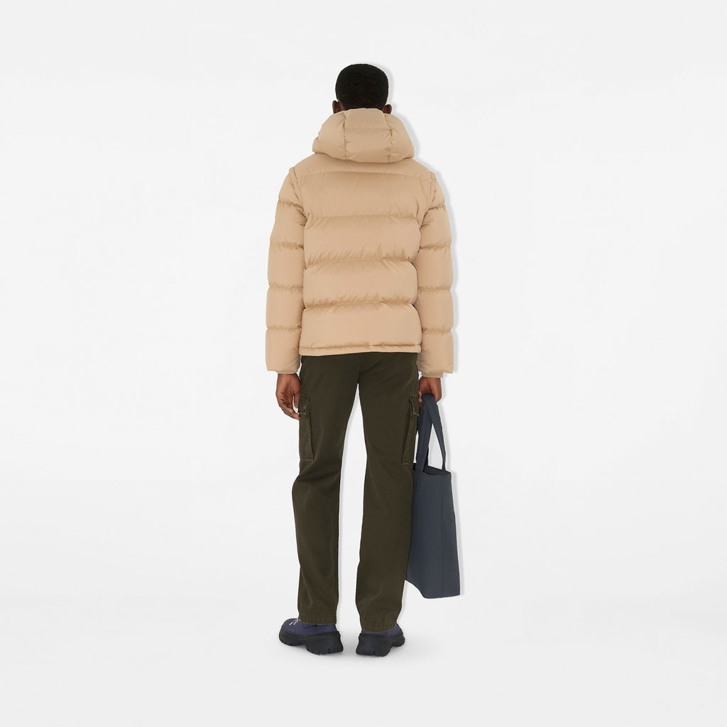 Burberry Detachable Sleeve Puffer Jacket in Flax Men's Nylon #335005
