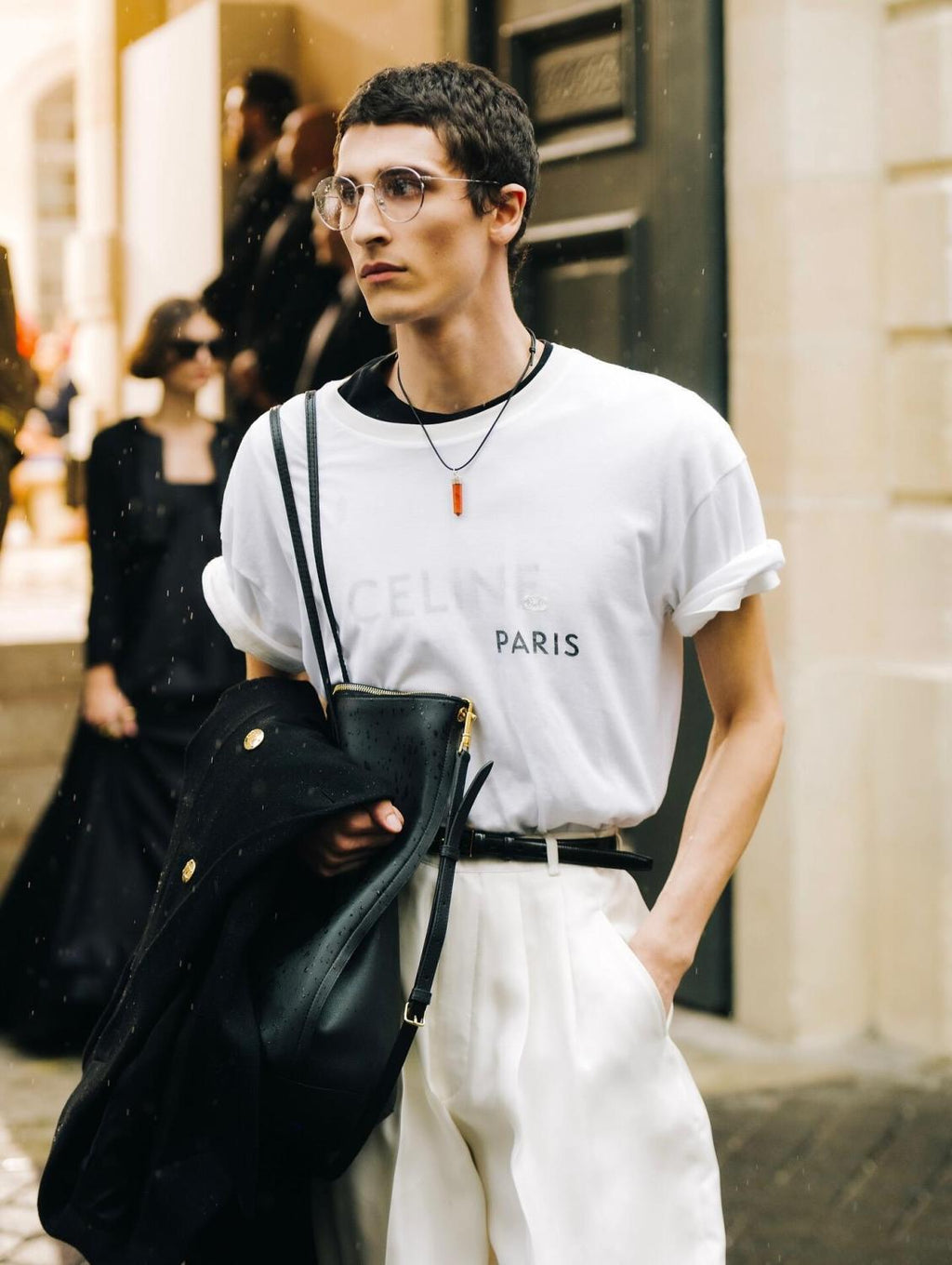 Celine Double Layered T-shirt in Fine Cotton Jersey #335870