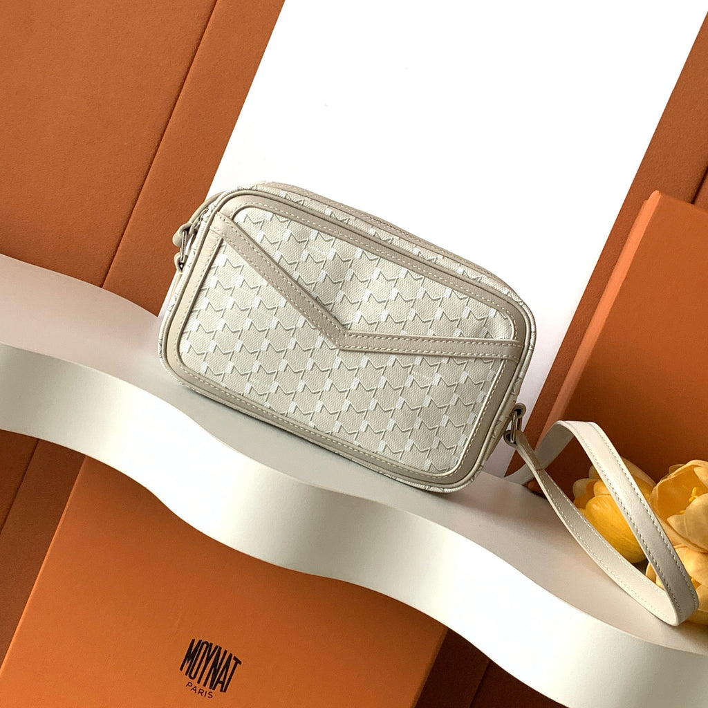 Moynat Women's Fashion Casual Color Blocked M-Shaped Cut Out Patch Pockets Zipper Closure Adjustable Straps Camera Bag Crossbody Bag Shoulder Bag Bags #78976