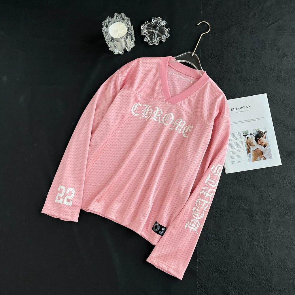 Chrome Hearts Men's Summer and Winter Pink Long Sleeve T-Shirt Shorts Set Suit #72589