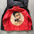 Yohji Yamamoto Pour Homme X Fan Bingbing Portrait Leather Jacket Men's Women's Autumn/winter Fashion Red Lapel Leather Zip Jacket Ngvp #9866