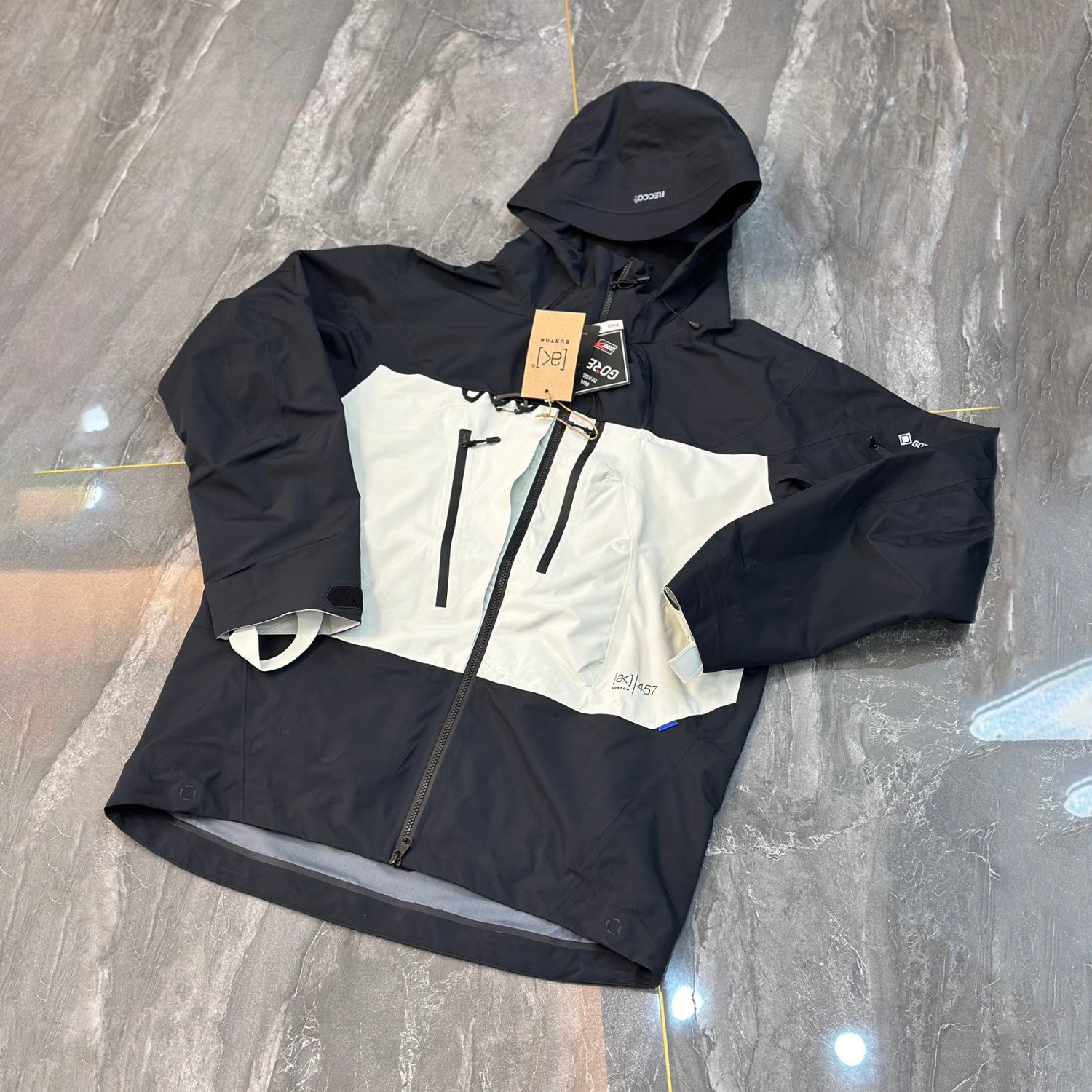 BURTON AK Men's And Women's Fashion Casual Color-Block Hooded Zipper Ski Jacket Solid Color Thermal Ski Bib Pants Pants Suit Set #78979