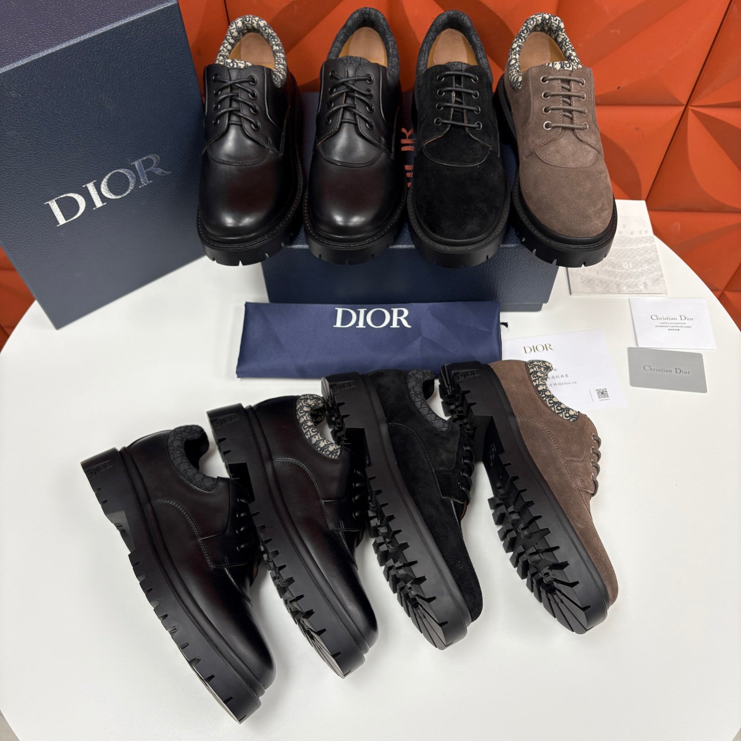 DIOR Dior Explorer III Derby Shoe Black Smooth Calfskin and Black Dior Oblique Jacquard #336111