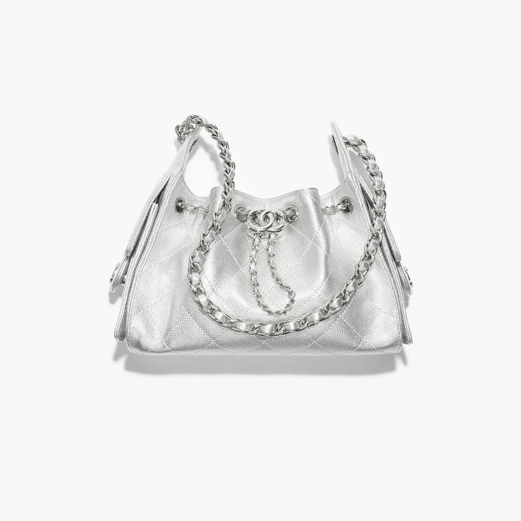 Chanel 25 Mini handbag Metallic Grained Calfskin #333968