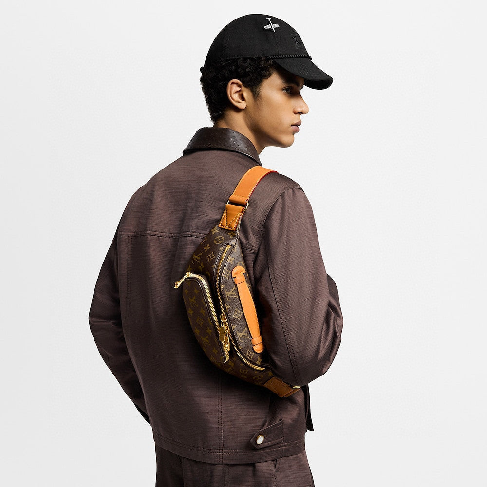 Louis Vuitton Rush Men's Solid Colour Adjustable Simple Coated Canvas with Leather Shoulder Crossbody Waist Bag Bags #76732