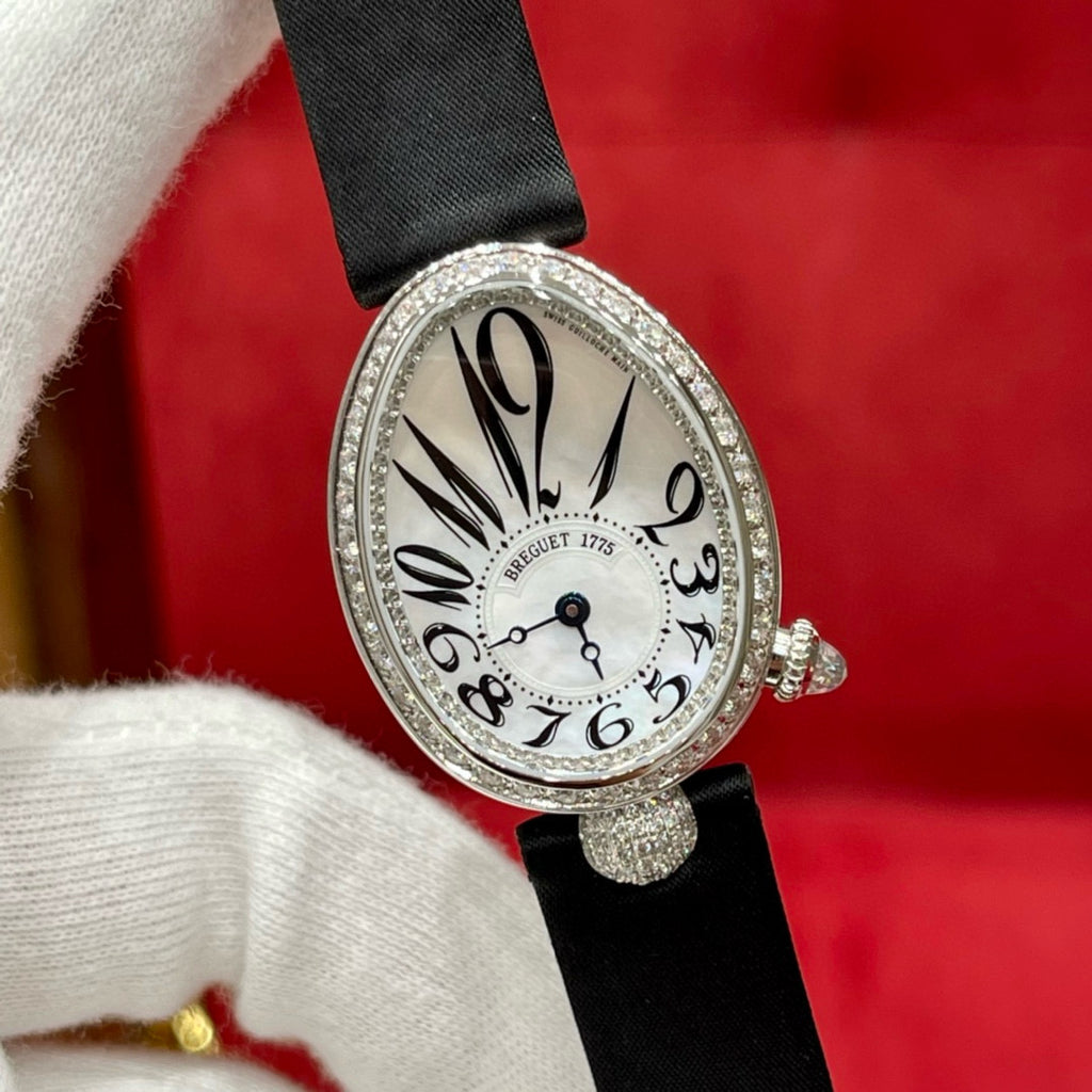 Breguet Reine De Naples Automatic Mechanical Movement Women's Watch Diamond Black Strap Luxury Watches  #71337