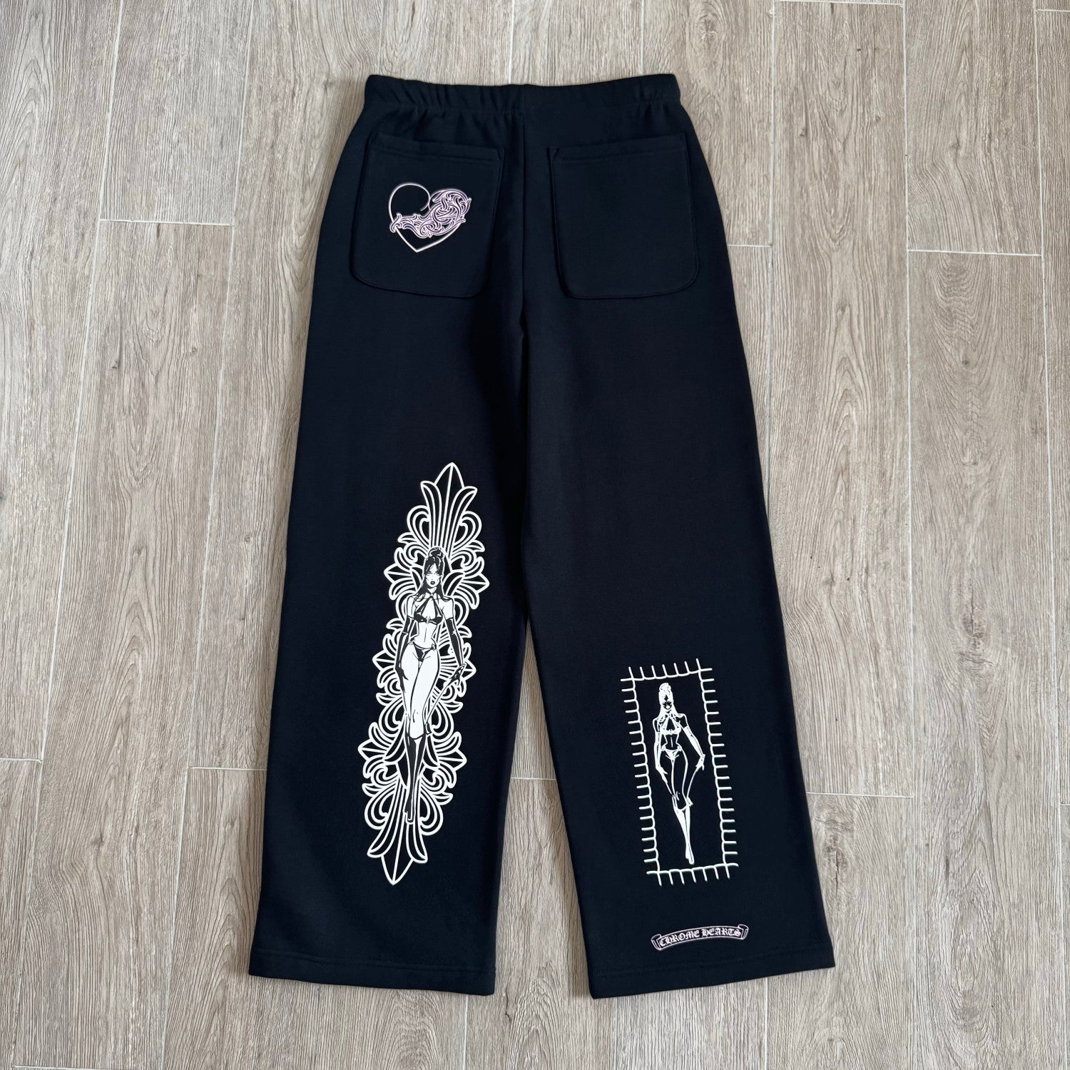 Chrome Hearts X Deadly Doll Cross Beauty Girl Black Sweatshirt Sweatpants #375716