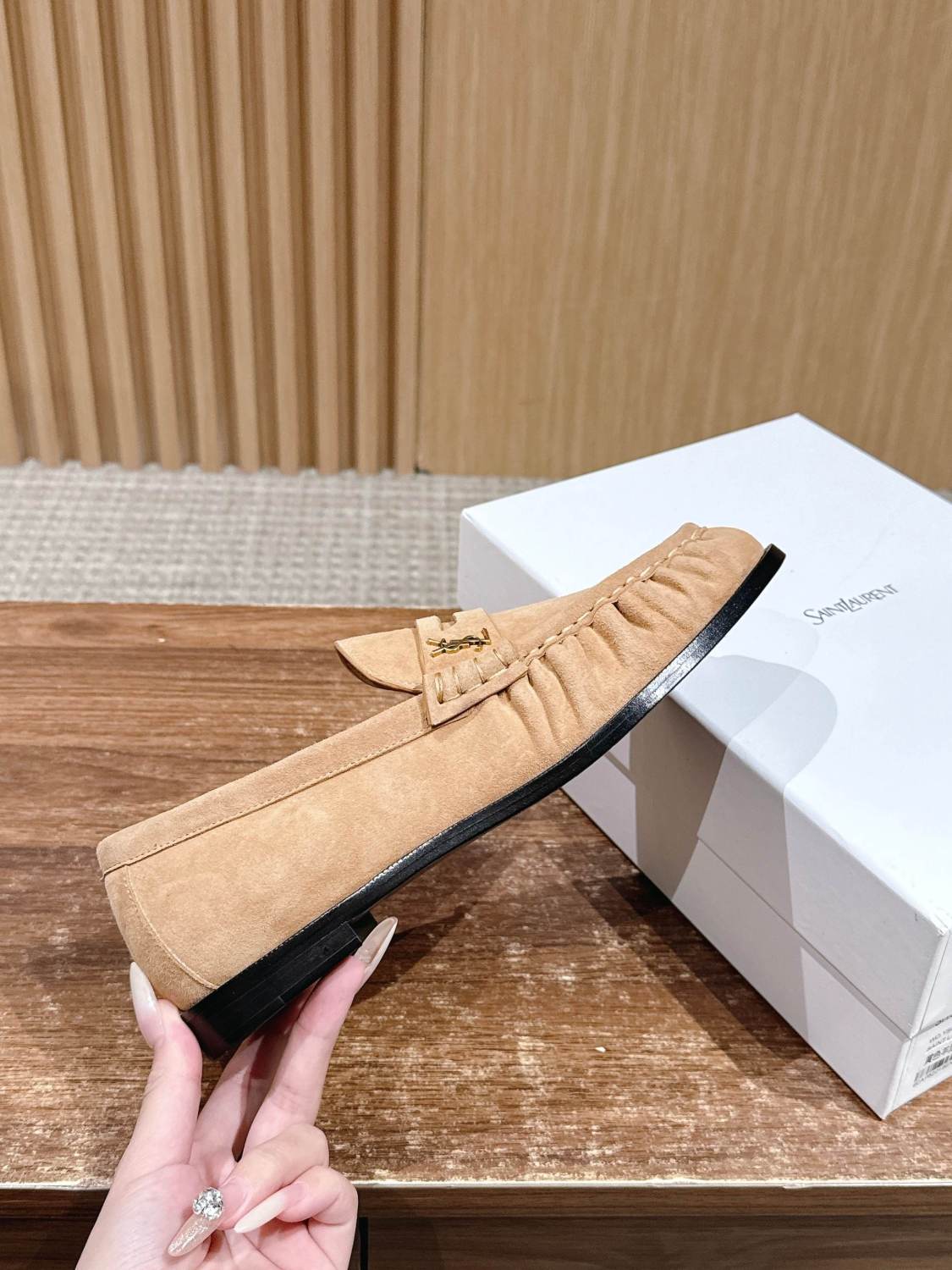 Saint Laurent Yves Men's Pleated Loafers #379880