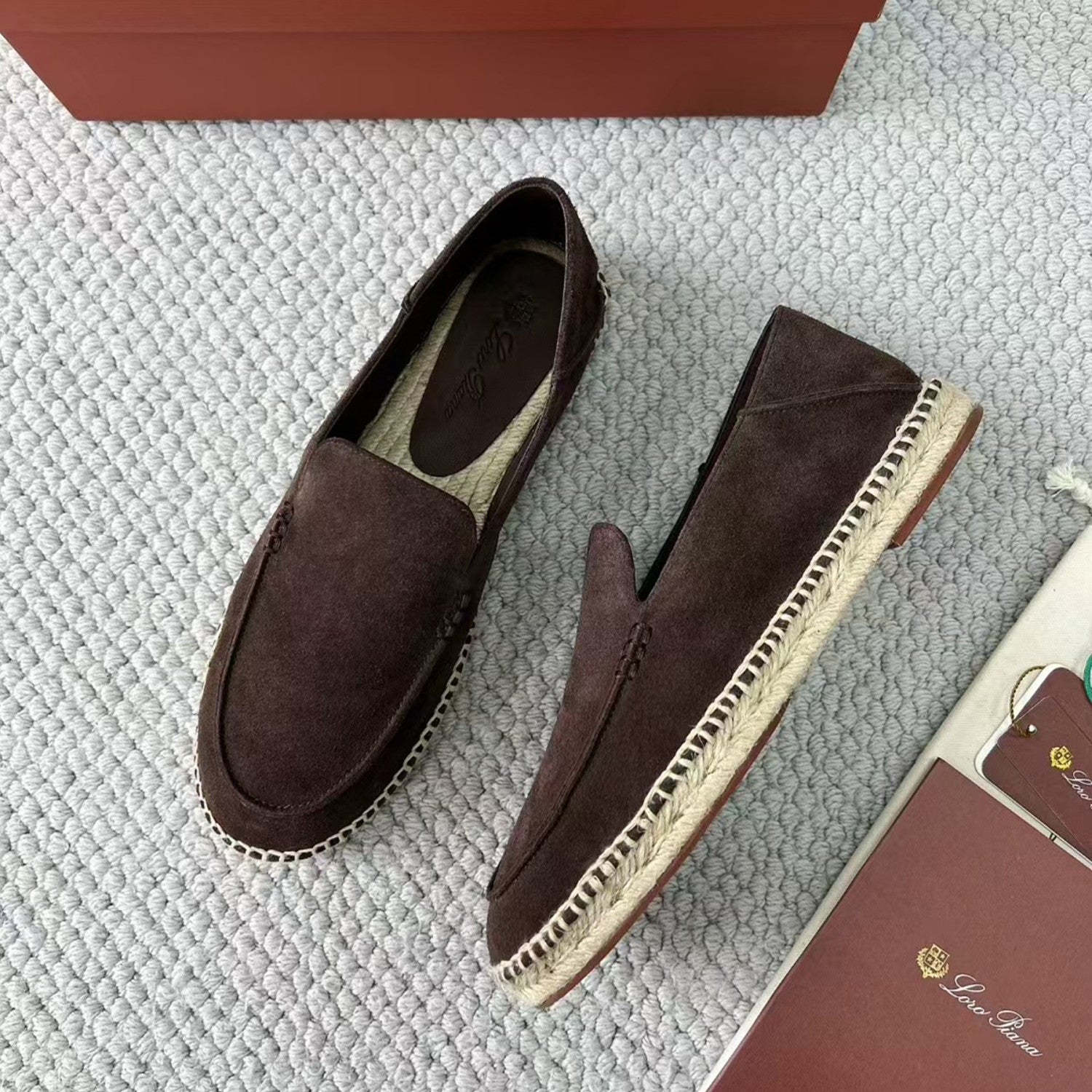 Loro Piana Seaside Walk Men's Casual Shoes Spring And Summer Suede Casual Shoes Fashion Temperament Comfortable Flat Shoes Slippers Ngvp #2224