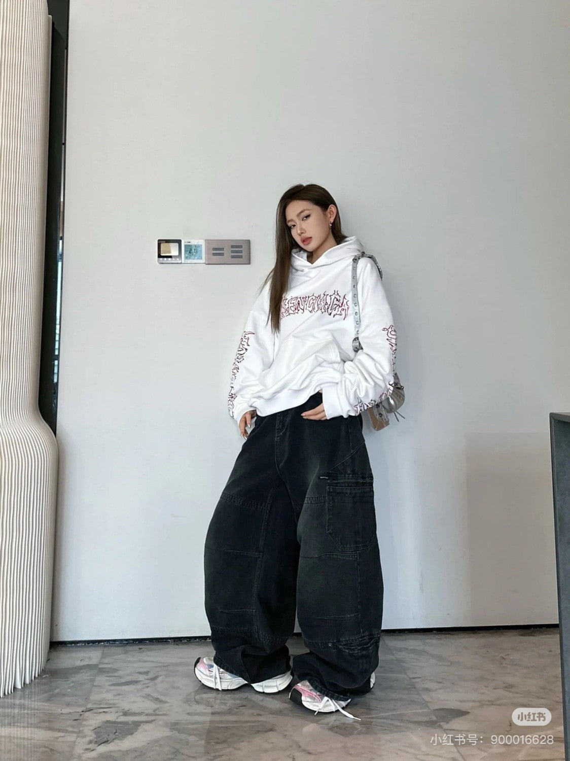 Balenciaga Men Women Four Seasons Fashion High Street Casual Gradient Loose Straight Leg Jeans Denim Work Pants Ngvp #7655