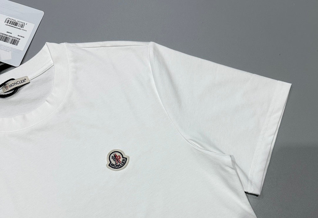 Moncler Men's Logo Summer Round Neck Solid Color Loose Straight Short Sleeve T-Shirt #75513