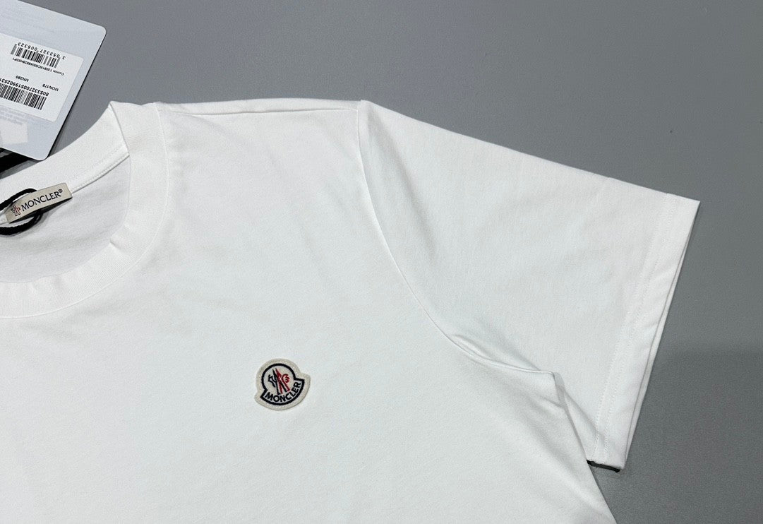 Moncler Men's Logo Summer Round Neck Solid Color Loose Straight Short Sleeve T-Shirt #75513