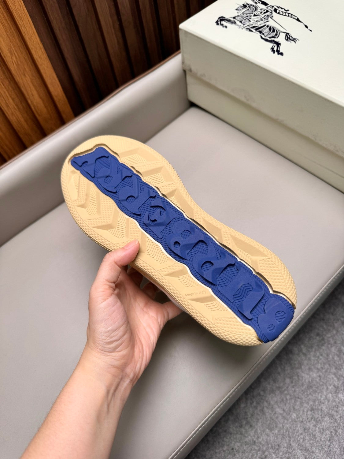 Burberry Leather Suede and Check Terrace Sneakers #385998