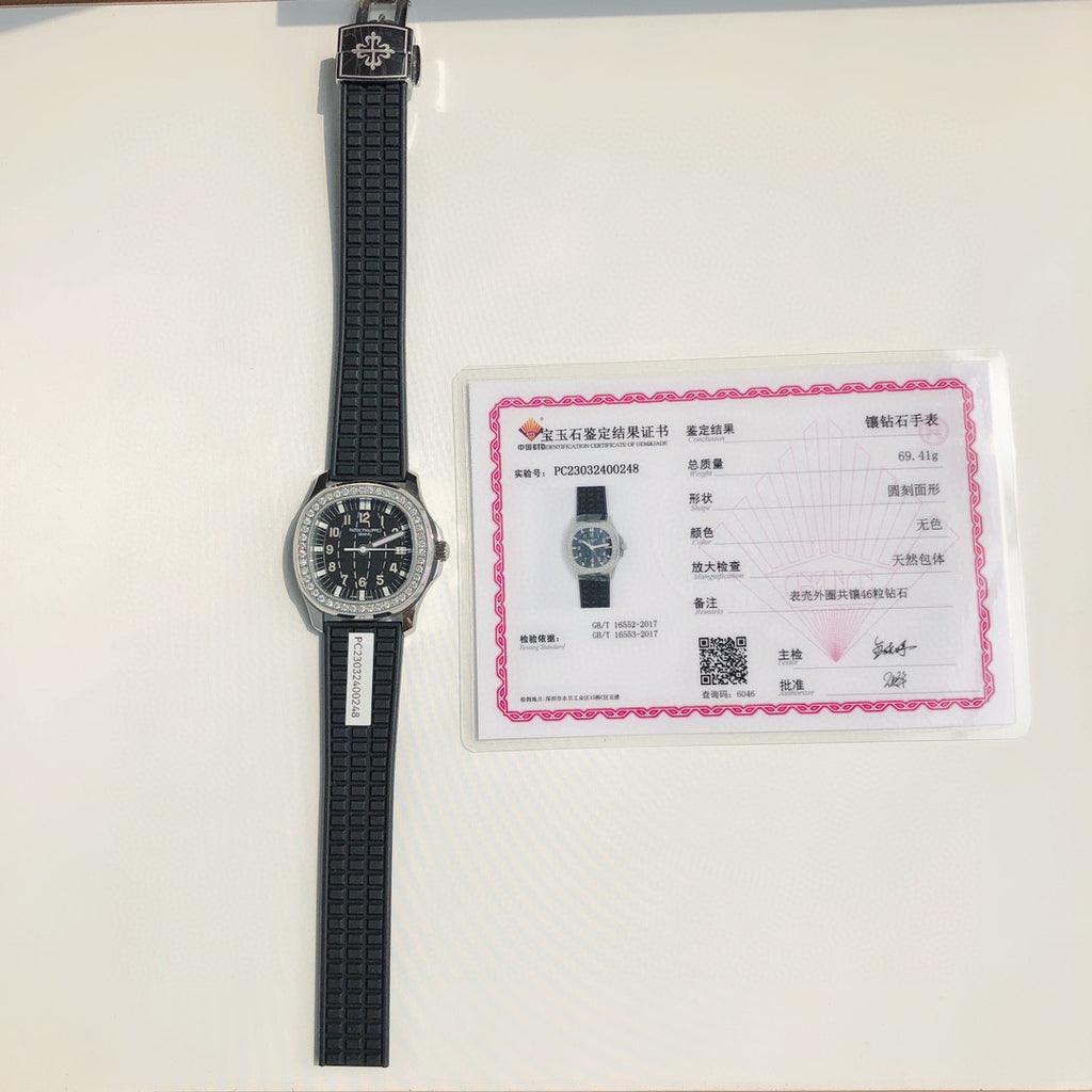 Patek Philippe Mechanical Watches With Diamonds On Silicone Straps Watch #96352