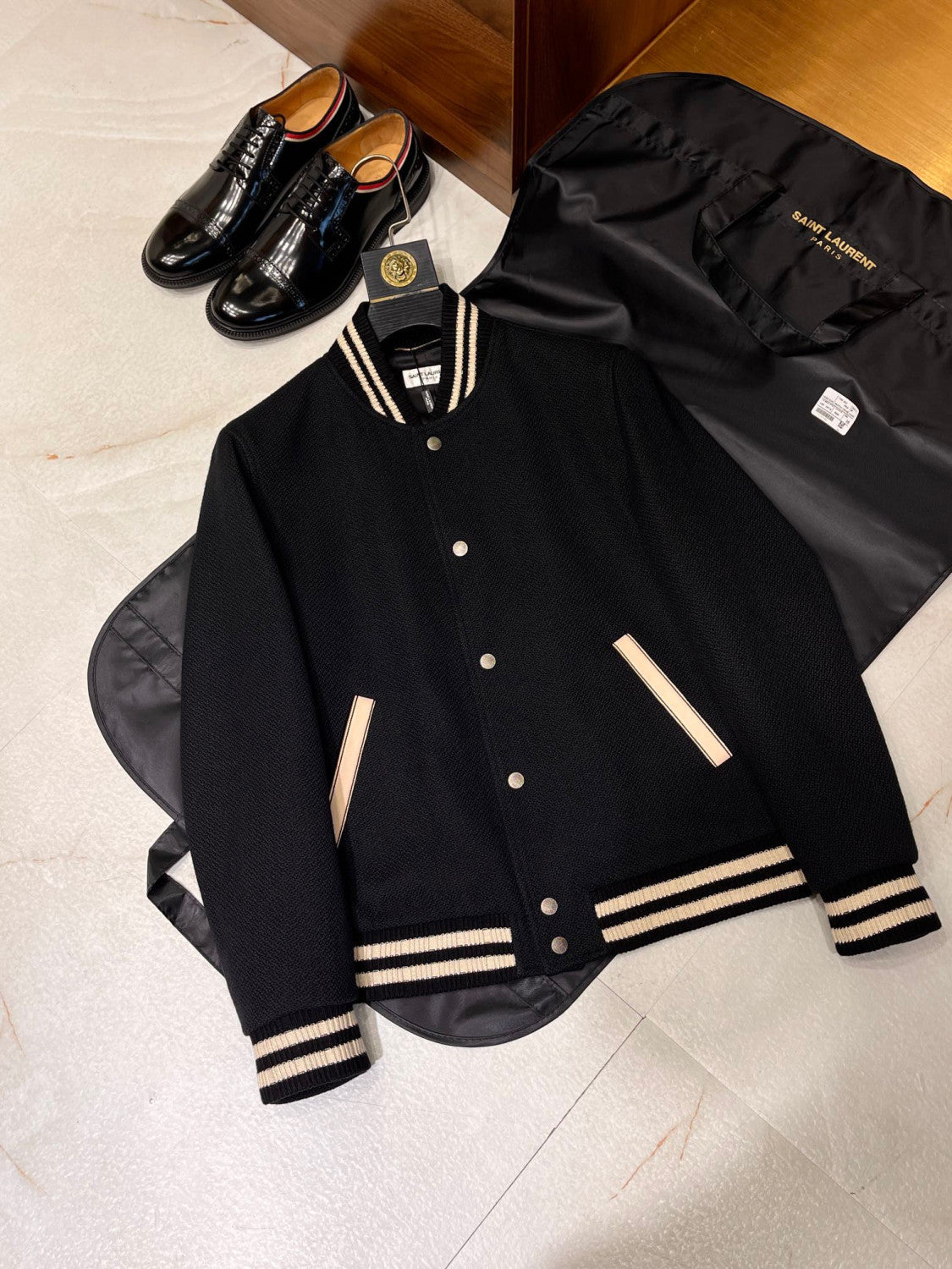 Saint Laurent Teddy Jacket In Wool Ngvp #691