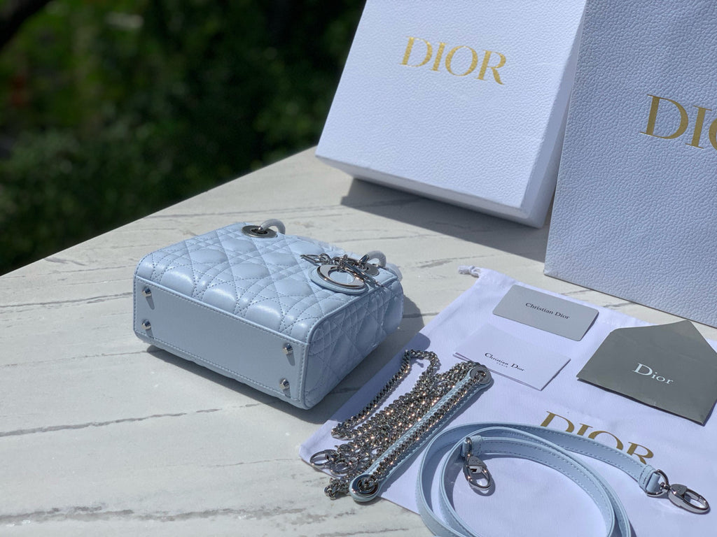 Dior Lady Women's Fashion Classic Logo Embroidered Leather Silver Buckle Lady D Bag Shoulder Bag Tote Chain Bag Bags M0505PNGE-M26Z #78476