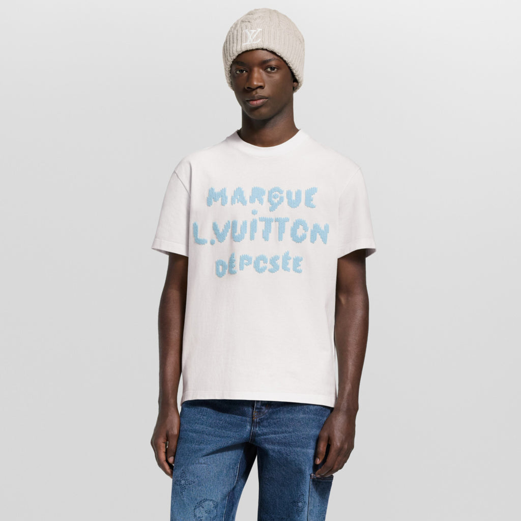 Louis Vuitton Summer Fashion Casual Solid Color Crew Neck Embroidered Short Sleeve T-Shirt #78894
