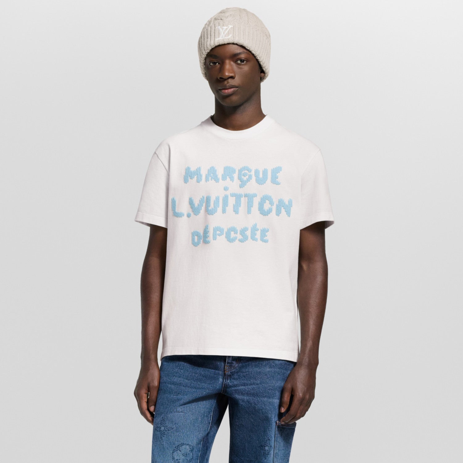 Louis Vuitton Summer Fashion Casual Solid Color Crew Neck Embroidered Short Sleeve T-Shirt #78894