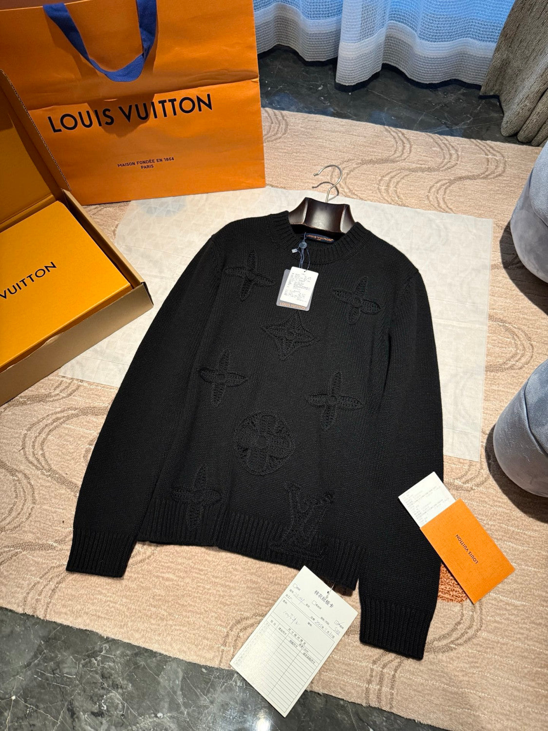 Louis Vuitton Men's Embellished Knitted Crewneck 1AJBWY #334453