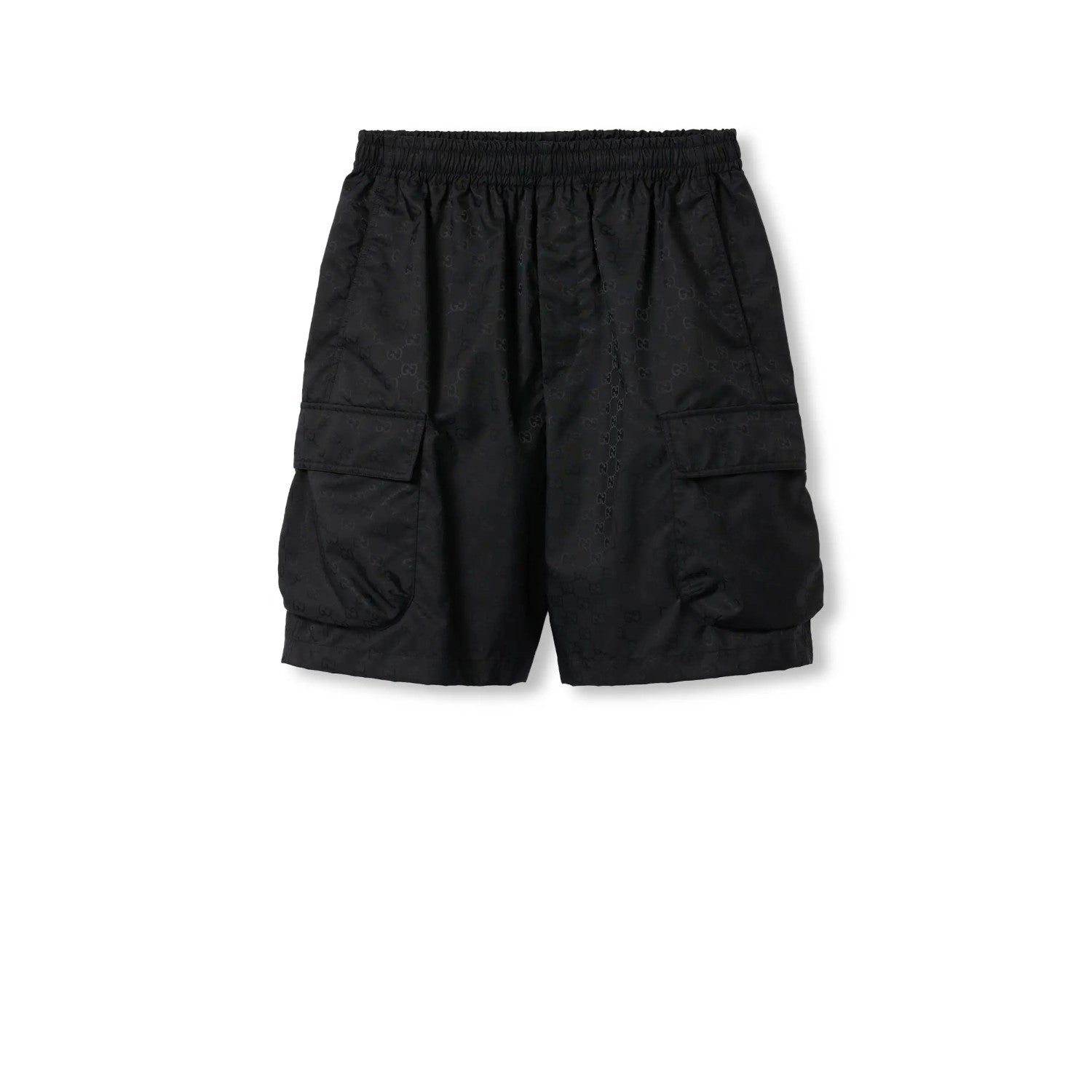 Gucci Men's Lightweight GG Nylon Jacquard Pocket Solid Color Summer Casual Elastic Shorts #76321