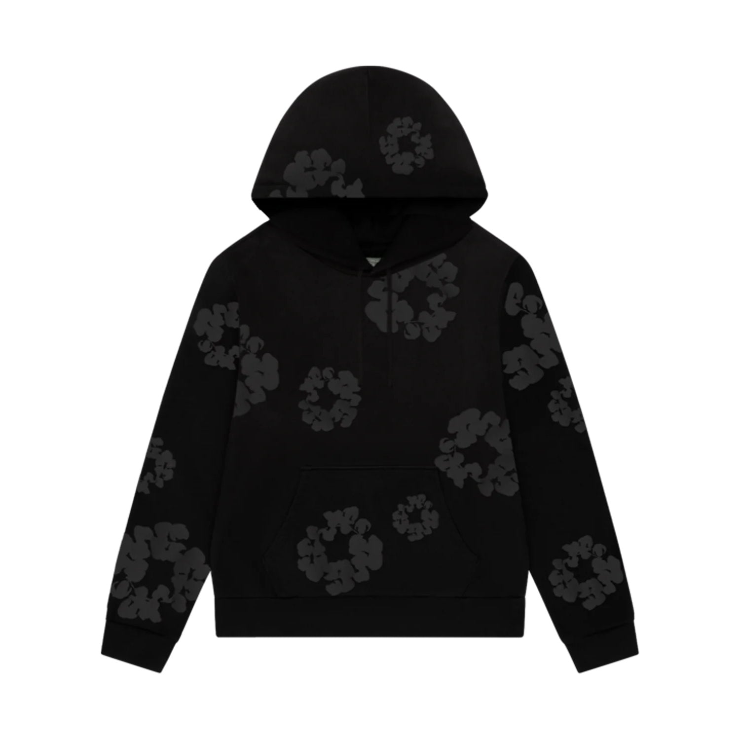 Denim Tears Men's And Women's Spring/fall Fashion Trend Solid Color Hooded Pullover Loose Fit Cotton Hoodie With Floral Print European American Style High Street Hip Hop Streetwear Sweatshirt #79535