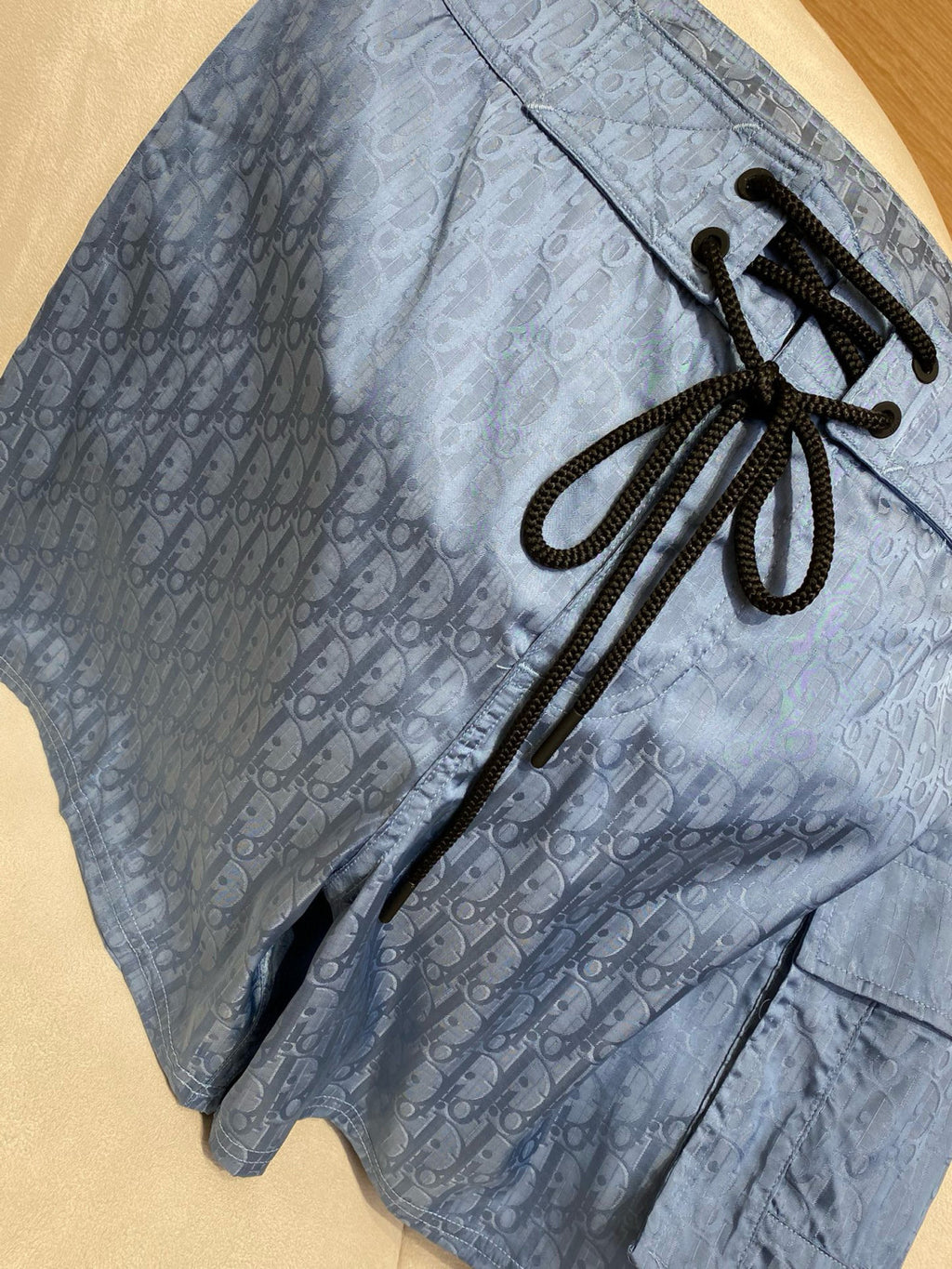 Dior Men's Summer Solid Colour Letter Print Lace Up Casual Polyester Straight Swimming Shorts #76874