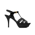 SAINT LAURENT TRIBUTE Women's Summer Solid Color Glossy Leather Strappy High Heel Sandals Shoes #77495