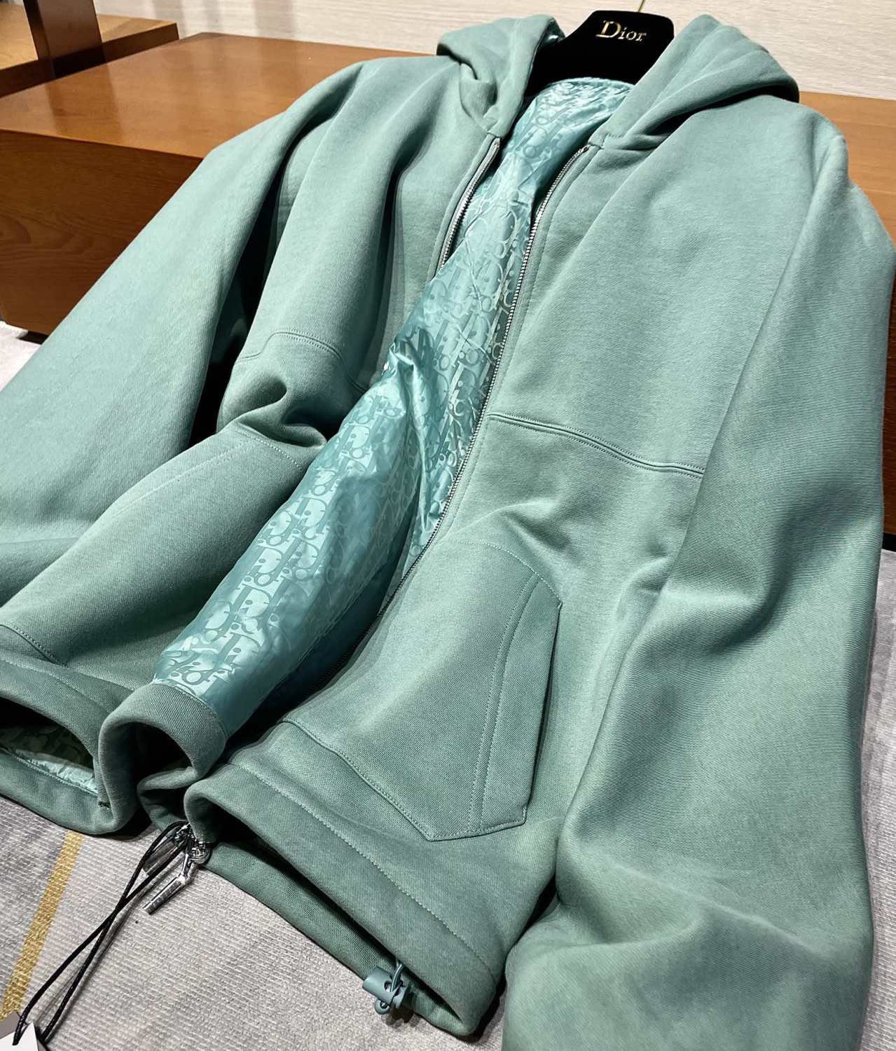 DIOR Men's Spring Autumn Solid Colour Letter Printed Reversible Wearable Zip Hooded Long Sleeve Jacket #76629