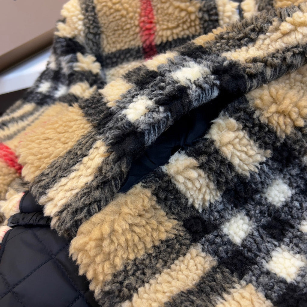 Burberry Check Fleece Hooded Jacket #96751
