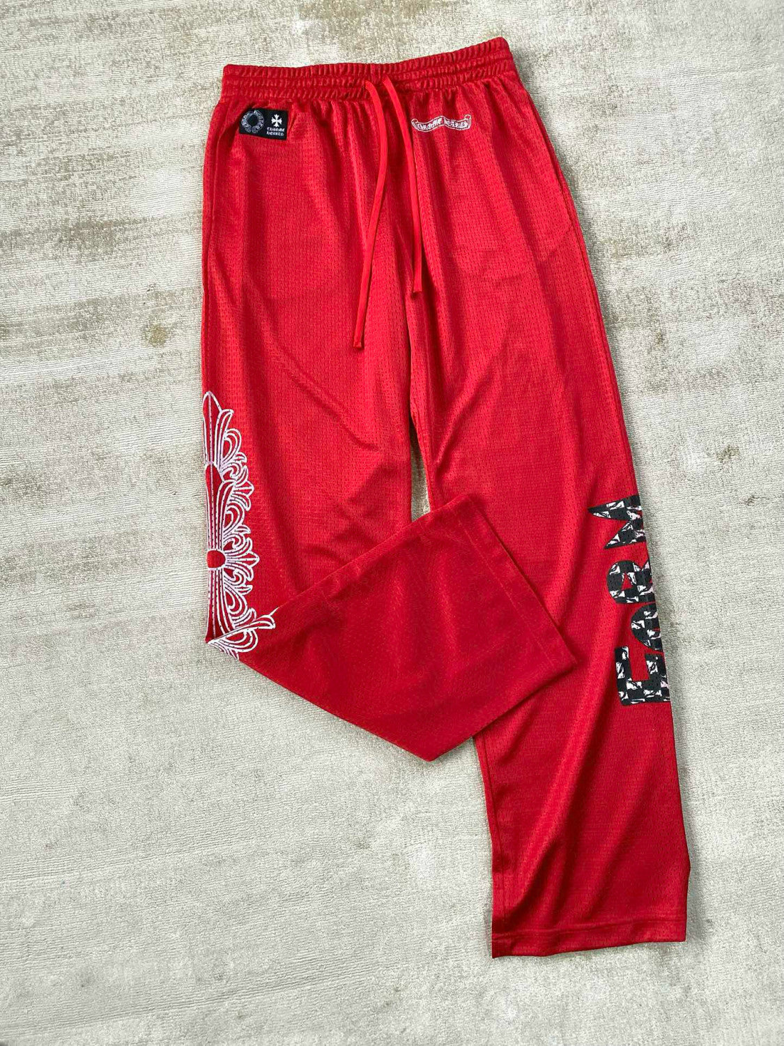 Chrome Hearts Men's Spring and Autumn Printed Stretch Drawstring Loose Fit Sweatpants Pants #98423