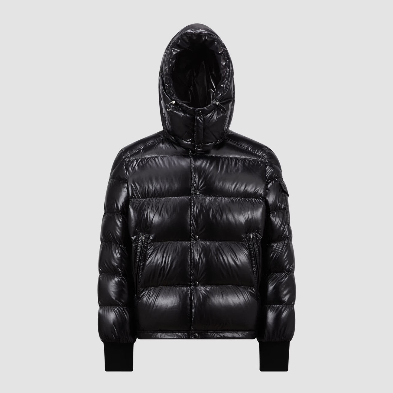 Moncler Men's Autumn and Winter Solid Color Nylon Waterproof Fabric Hooded Zipper Long Sleeve Puffer Down Jacket #73749