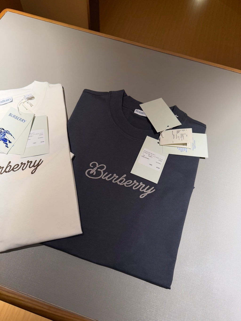 Burberry Men's Summer Solid Color Letter Print Round Neck Cotton Short Sleeve T-Shirt #75517